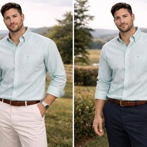 Wrangler Men's Light Green Casual Shirt